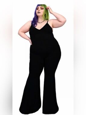 Foxblood mega flare jumpsuit